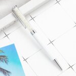 Stylos a bille en cristal et diamant, fournitures scolaires et de bureau, couleur or rose - type white ...