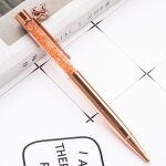 Stylo a bille en cristal en mtal avec pendentif, 5 pices, kawaii, a la mode, pour fille, etoile, trfle ...