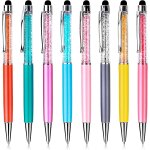 Stylo a bille en cristal, stylo stylet en cristal bling ballpoint pens glitter diamond pen slim pens ...
