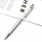 Stylo a bille diamant cr�atif en cristal, stylo a bille, papeterie, stylo tactile, 11 couleurs, noir ...