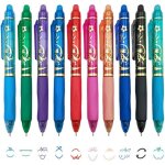Stylo a bille effaable, 10 couleurs, stylo gel, stylo a encre gel, stylo roller de 0, 5 mm avec gomme ...