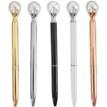 Stylo a bille elégant en métal avec design perlé avec des variantes de couleur or argent rose noir blanc ... Stylo a bille elégant en métal avec design perlé avec des variantes de couleur or argent rose noir blanc ...