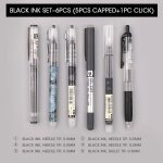 Stylos a bille a encre liquide 0. 5mm, 6 / 7 pi�ces, noir, bleu, rouge, vert, violet, papeterie fournitures ...