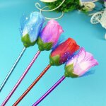 Stylo a bille avec fleur de rose, style cratif, pour la saint - valentin, mariage, fte des mres, cadeau ...