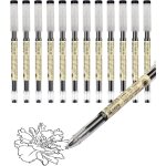 Stylo a bille gel extra fin 0, 35 mm - noir - lot de 12 stylos a encre gel pour bureau, ecole, papeterie ...