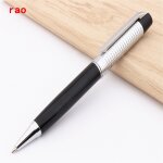 Stylo a bille de luxe avec chapeau en platine, de couleur noire, a pointe moyenne, pour le bureau, nouveau, ...