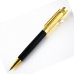 Stylo a bille de luxe en m�tal de haute qualit�, chapeau dor�, noir, business, bureau, moyen, cadeau, ...