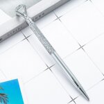 Stylos a bille en m�tal brillant diamant cristal, 5 pi�ces, avec sable liquide dynamique pour fournitures ...