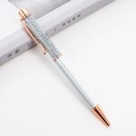 Stylo a bille en mtal cratif, feuille d'or dans l'huile et les perles d'eau, logo personnalis, cadeau ...