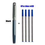 Stylo a bille en mtal avec recharges, 1 + 4 pices / ensemble, pour l'cole et le bureau, stylo a bille ...