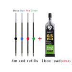 Stylos a bille multicolores 5 en 1 avec recharges, ensemble de 4 ttes de crayon, stylos a bille de couleur ...