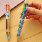 Stylo a bille multicolore 6 couleurs, 1 pice, papeterie crative, fournitures scolaires, stylos d'tude, ...