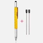 Stylo a bille multifonction en métal, outil en alliage, mesure, règle technique, tournevis, stylet a ... Stylo a bille multifonction en métal, outil en alliage, mesure, règle technique, tournevis, stylet a ...