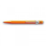Stylo a bille - orange fluo - m�tal - encre bleue - pointe moyenne - caran d'ache - 849
