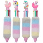 Stylo a bille en peluche et plastique durable pour enfants et etudiants - couleurs assorties, prise en ...
