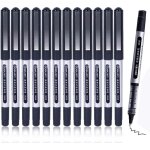 Stylos bille pointe fine, roller encre gel noir 0, 5mm a s�chage rapide - lot de 12