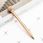 Stylo a bille r�tractable en m�tal rose dor�, gros diamant, cristal, brillant, joli cadeau pour femmes, ...