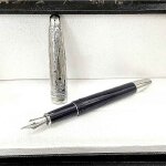 Stylo a bille rmatérielle mb bleu et argent, stylo plume, marque d'acquisition de bureau, cadeau de luxe, ... Stylo a bille rmatérielle mb bleu et argent, stylo plume, marque d'acquisition de bureau, cadeau de luxe, ...