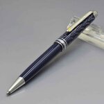 Stylo a bille roulante de luxe little prince mb 163, bleu et argent, stylo plume, bureau, marque d'acquisition ... Stylo a bille roulante de luxe little prince mb 163, bleu et argent, stylo plume, bureau, marque d'acquisition ...