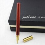 Stylo a bille a roulettes en bois et m�tal dor�, 1 pi�ce, 0. 5mm, stylos a encre de luxe pour ecriture, ...
