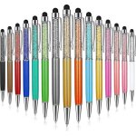 Stylo a bille scintillant avec stylet, 15 pi�ces, cristal, diamant, ecran a encre noire, stylo capacitif ...