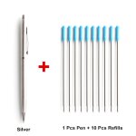 Stylo a bille avec tige rotative en acier inoxydable, 2 / 11 / 20 pièces, papeterie a encre bleue de ... Stylo a bille avec tige rotative en acier inoxydable, 2 / 11 / 20 pièces, papeterie a encre bleue de ...