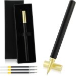 Stylos a bille vintage en bois fabriqu�s a la main avec 2 recharges d'encre noire de 0, 5 mm et coffret ...