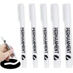 Stylo blanc imperm�able et s�chage rapide, 5 pcs marqueur blanc permanent extra - fines 1 mm / moyennes ...