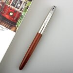 Stylo a calligraphie en acier inoxydable et bois, 0. 38mm, pratique, cadeau cr�atif, business