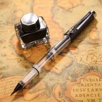 Stylo de calligraphie en mtal noir, brosse a cheveux doux pour ecriture, peinture, dessin, aquarelle, ...