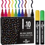 Stylo craie pour tableau noir effacable, marqueur craie effacable (lot de 10), feutre craie effaable ...