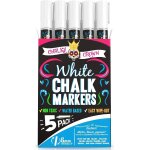 Stylo craie, craie pour tableau noir, feutre craie - marqueurs a craie blancs (lot de 5) - pour tableaux ...