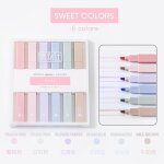 Stylo a double pointe de fen�tre, 6 / 12 couleurs, surligneur de couleur pastel, de couleur douce, pour ...