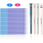 Stylos effa�ables 4 pi�ces blau 0, 35 mm 20 stylo bille encre gel, plateau plastique stylo effacables, ...