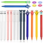 Stylo effacables bleu noir 18 pi�ces 0. 5mm stylo kawaii effacable animaux stylo gomme kawaii papeterie ...