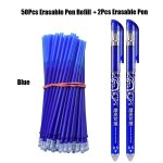 Stylo effaable a pointe aiguille de 0. 5mm, 52 pices, pointe a bille, pour recharge d'encre gel, tiges ...