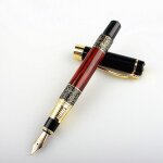 Stylo a encre 530 dor� de haute qualit�, sculpture d'acajou, fournitures de bureau, d'�cole, pour etudiants, ...