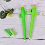Stylo a encre gel cactus vert avec fleur, longueur 15, 5 cm, papeterie promotionnelle, fourniture scolaire ...