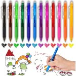 Stylo a encre gel effa�able - 12 couleurs - 0, 5 mm - avec gomme - pour fournitures scolaires, fournitures ...