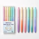 Stylos a encre gel a pointe fine : 0, 5 mm, encre noire rtractable 6 carats, ecriture lisse, sans bavure, ...