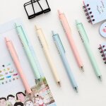 Stylo a encre gel a pression, 4 pi�ces, papeterie cr�ative, couleur unie, aiguille compl�te, noir, fournitures ...