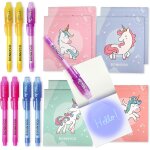 Stylo encre invisible et carnet de notes pack 8 licorne petits cadeaux anniversaire licorne filles et ...