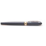 Stylo a encre noir en m�tal, stylo a pointe fine, avec anneau jaune / rouge, bo�te d'origine, luxueux, ...