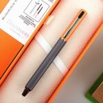 Stylo a encre rotative r�tractable, pointe extra fine 0. 38mm, m�tal mat, ecriture