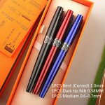 Stylo a encre titane s�rie for�t, 3 pi�ces, de luxe, de qualit�, noir, bleu, rouge, pointe noire, fournitures ...
