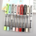 Stylo a encre transparent a capuchon f / ef, 9 pi�ces, stylo a plume a piston, pour etudiants, papeterie ...