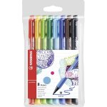 Stylo feutre - pochette x 8 feutres d'criture pointe moyenne 0, 8 mm - coloris assortis