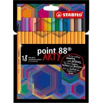 Stylo feutre pointe fine point 88 - etui carton x 18 feutres fins - gamme arty