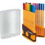 Stylo feutre pointe fine point 88 - etui colorparade gris / orange x 20 stylos fins - coloris assortis ...