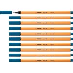 Stylo feutre pointe fine point 88 - lot x 10 stylos feutre - bleu vert (88 / 51)
